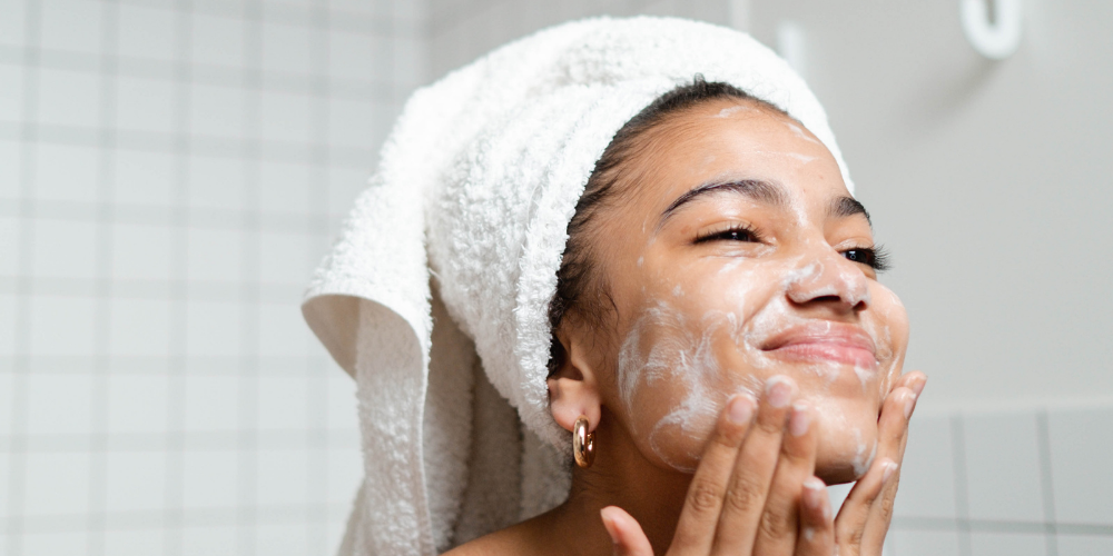 avoid harsh cleanser for less dry skin