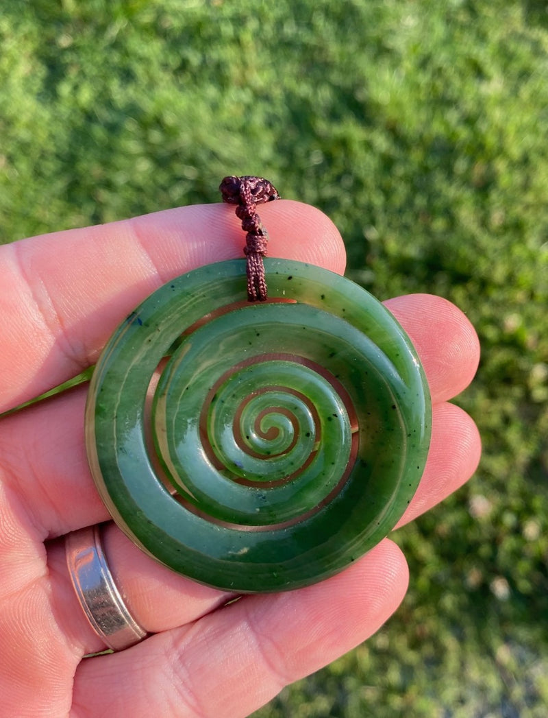 jade spiral pendant