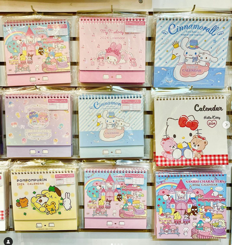 Sanrio 2024 Calendars arrived ! Desk & Wall Calendars are both cute! Most of them come with sticker sheet as well!!@megazone.ca ( available in-store& online )