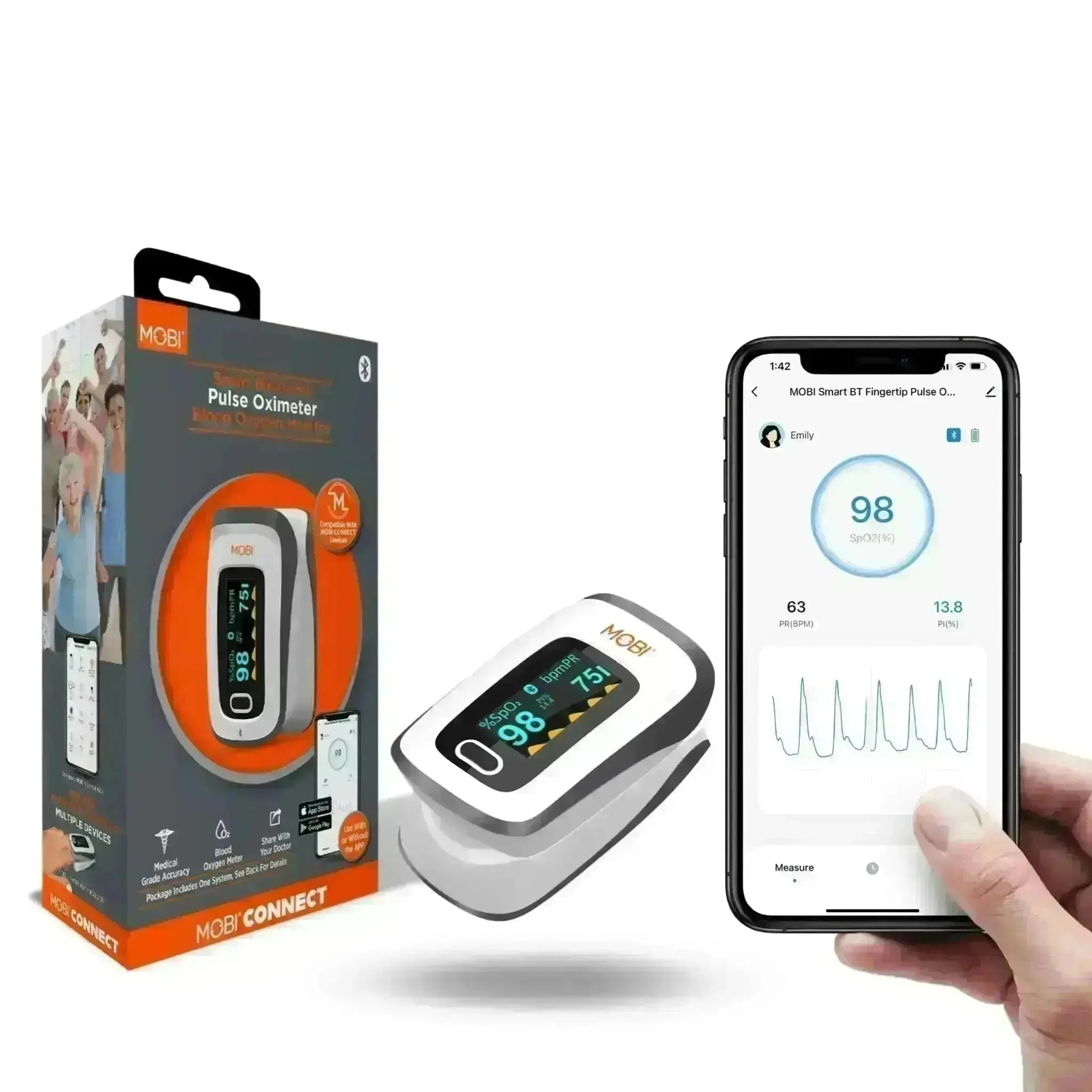 Bluetooth Blood Pressure Monitor, Upper Arm Cuff, Smart Digital Blood  Pressure Machine, Free iPhone Android app Included (Full Kit FBA)