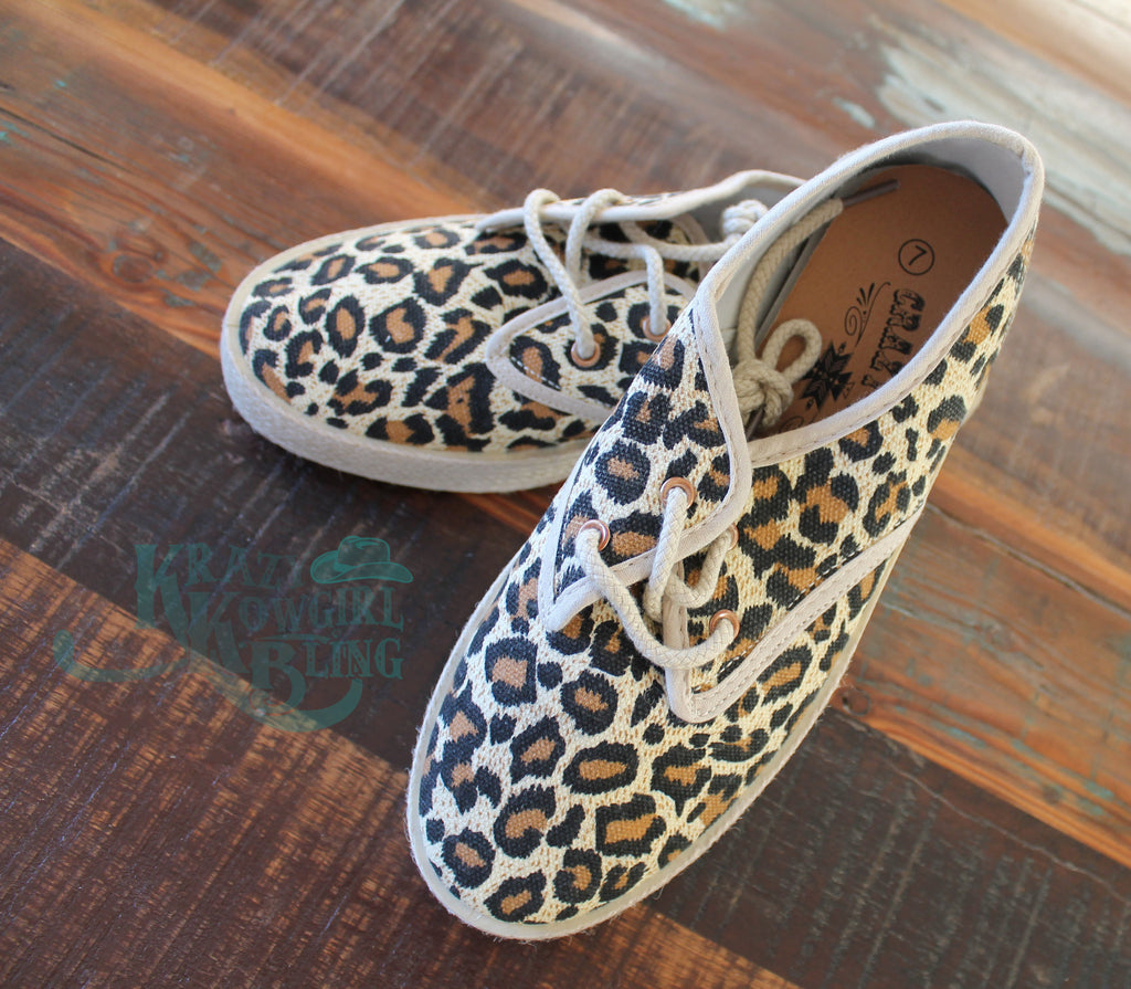 leopard canvas shoes