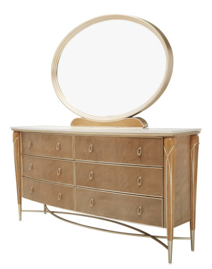 Villa Cherie Caramel 6 Drawer Dresser Mirror Mjm Furniture
