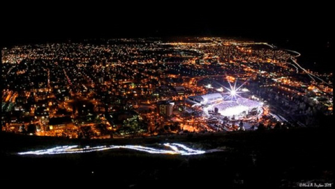 Watching the game from the hill