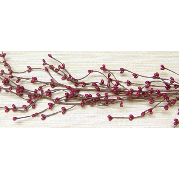 Burgundy Pip Berry Wispy 4 ft Faux Garland