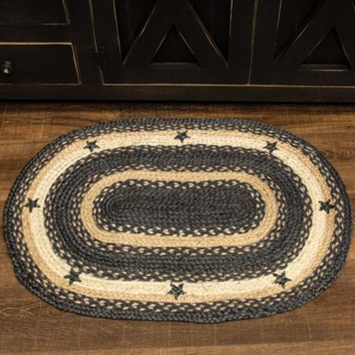 Rustic Pewter Star Braided Rug 20"x 30"