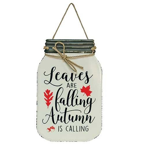 Leaves Are Falling Mason Jar Sign