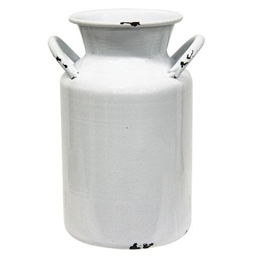 Shabby Chic Metal Milk Can 9.25" H
