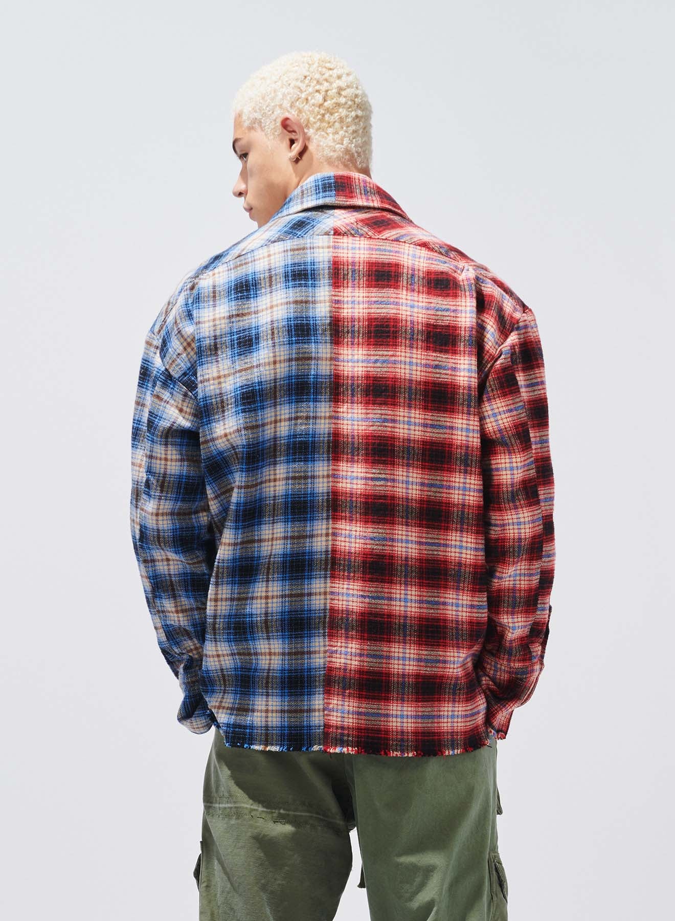 FOX/HOUND PLAID SHAWL BOXY RED/BLUE PLAID 3 – Greg Lauren