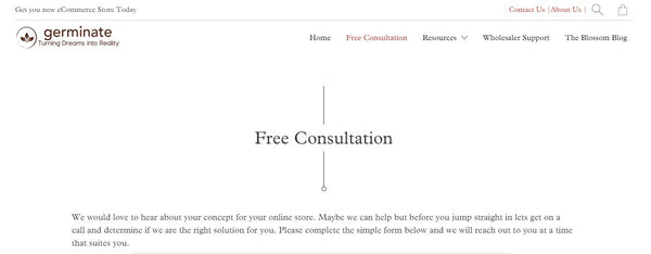 Free Consultation Web Site Design and Set Up - Germinate.com