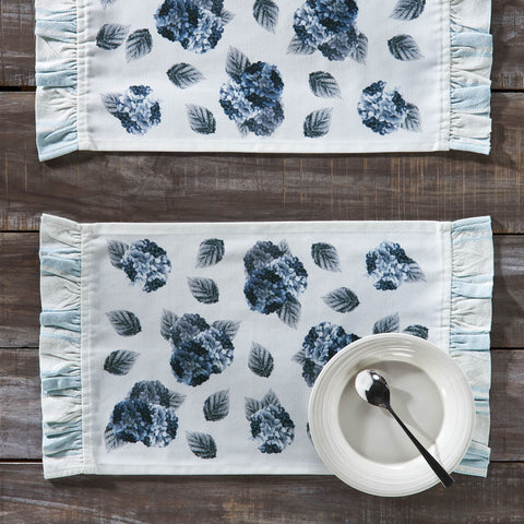 Mayflower Market Placemat Finders Keepers Hydrangea Ruffled Placemat Set of 2 13x19