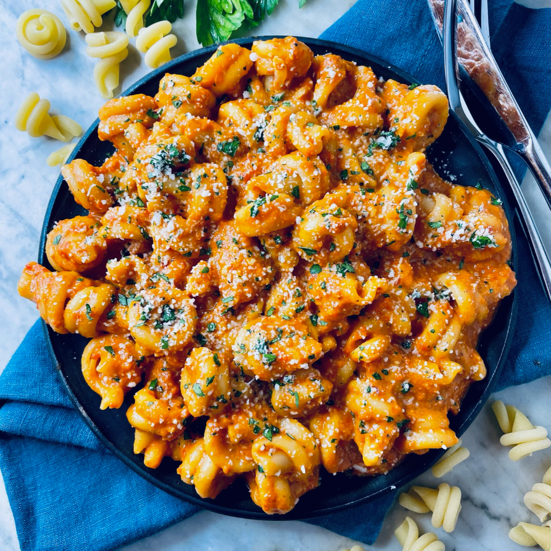 Recipe Vesuvio Romesco with Red Peppers, Tomatoes, and Garlic Sfoglini