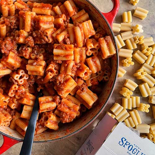 Quattrotini with Sausage Ragu