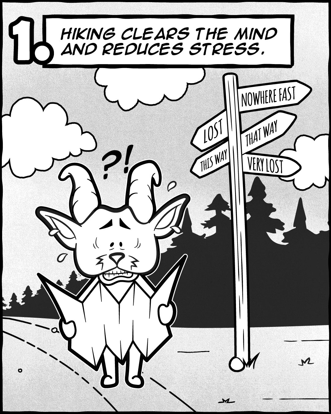 Hiking Reduces Stress - 5 Reasons Hiking Is Good For Your Soul, The Adventures Of Lambert Comic Series | TRVRS Outdoors