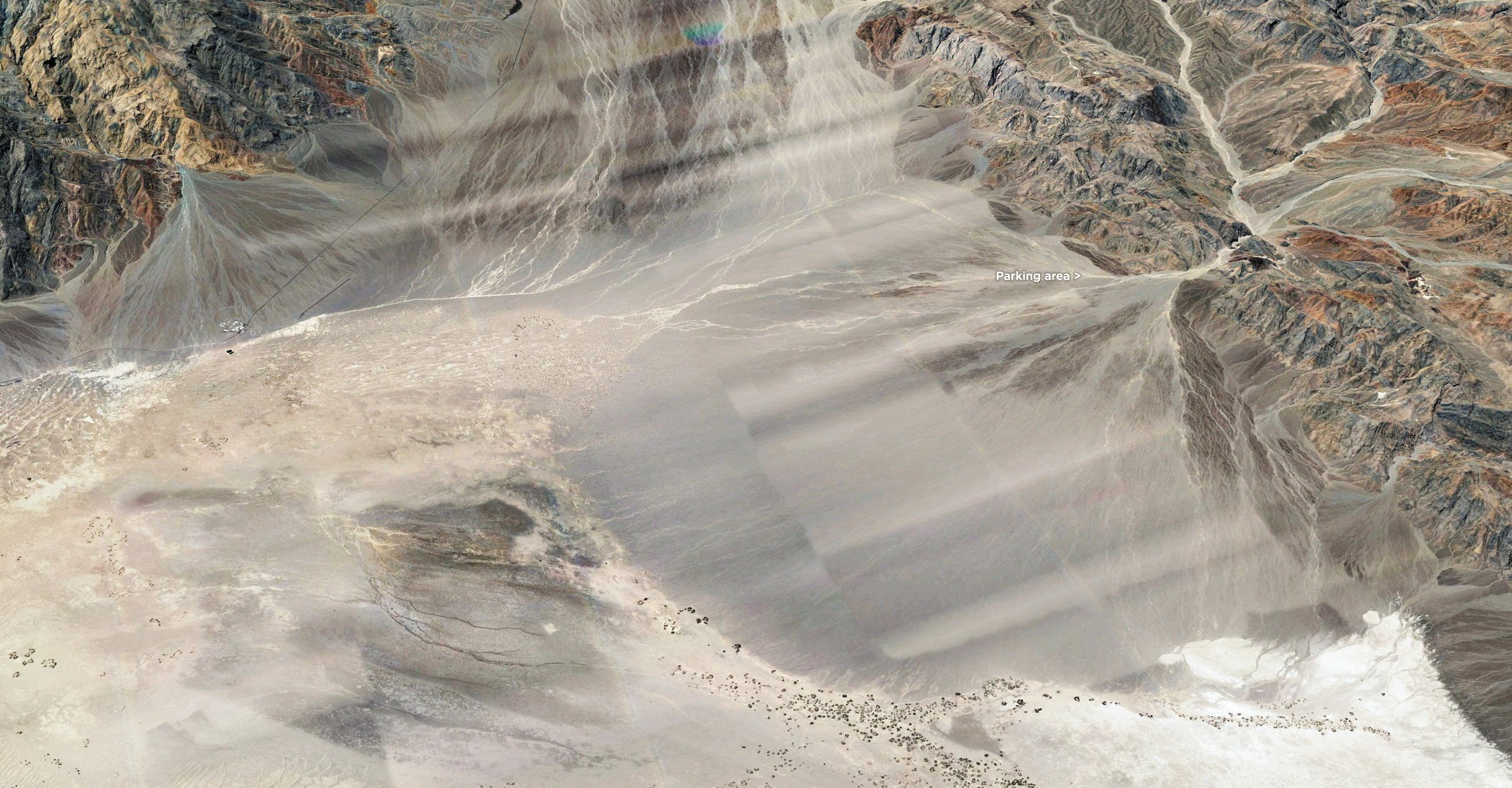 Google Earth Satellite Image, Alluvial Fans, Stovepipe Wells, Mesquite Flats