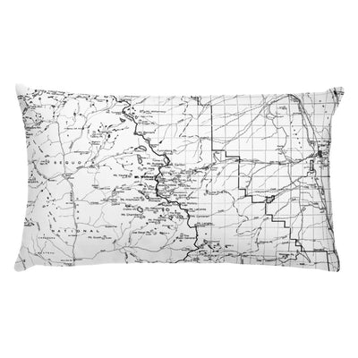 Sierra Nevada Map Premium Throw Pillow (20x12) - WHITE | TRVRS APPAREL