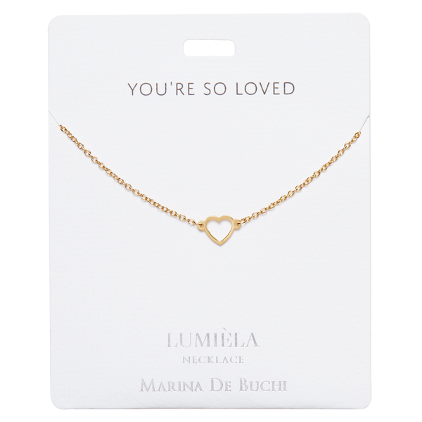 'You're So Loved' Gold-Plated Heart Lumiela Necklace – Marina De Buchi