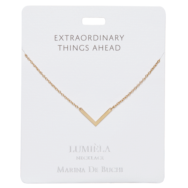 'Extraordinary Things Ahead' Gold Arrowhead Necklace – Marina De Buchi