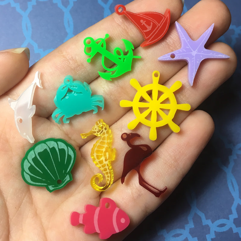 Mini Ocean Charms / 25 Pieces, 10mm