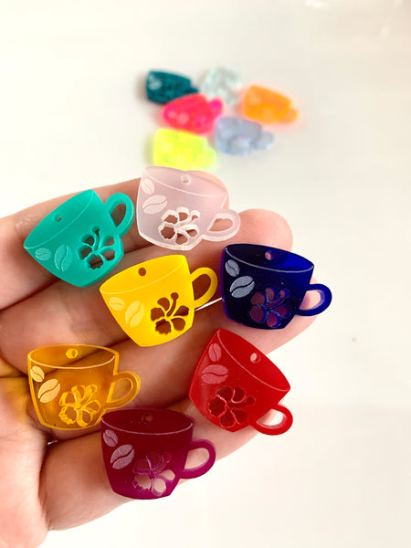 Coffee cup charms / 12 Pieces, 20mm