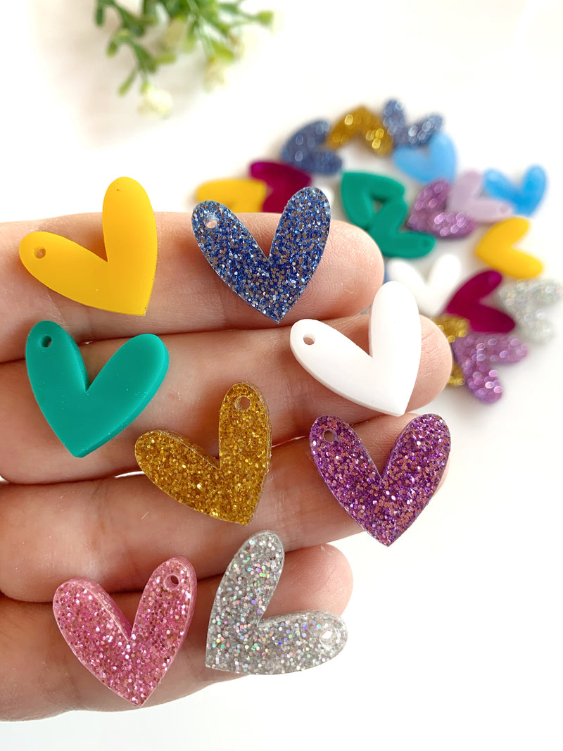 Mixed colors enlarged hearts / 10 Pieces, 20mm | CraftsVJ