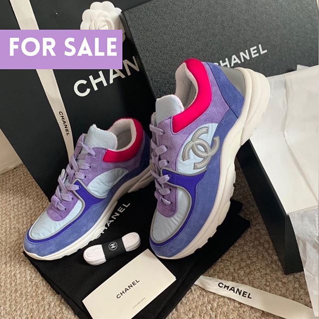 purple chanel sneakers