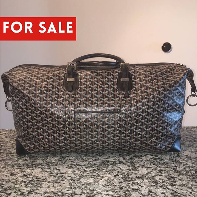 E4821 GOYARD Black Chevron Croisiere 50 Duffle Travel Bag 