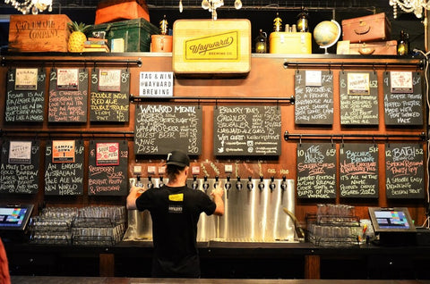 beer selection at wayward brewery