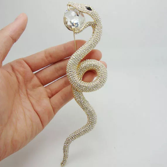 Luxurious Long Snake Pendant Animal Brooch Pin