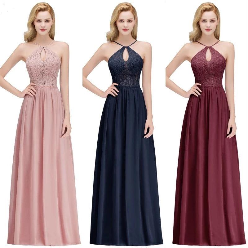 Halter Sleeveless Wedding Guest Party Dress