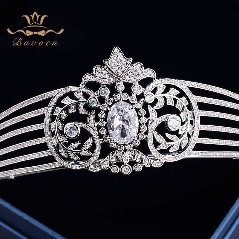 European Royal  Sparkling Zircon Bridal Wedding Tiara