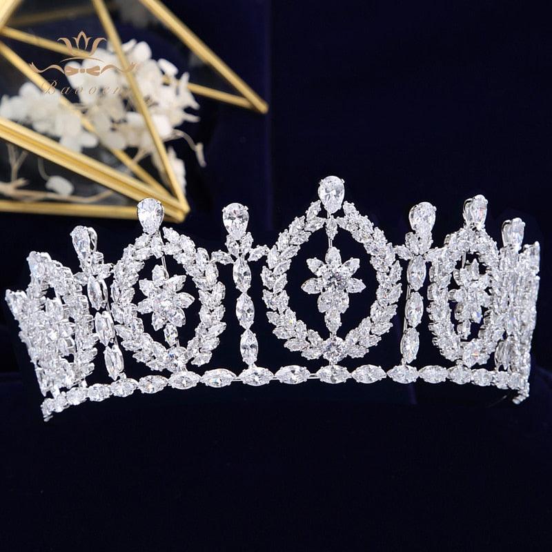 Elegant Royal Cubic Zircon Wedding Tiaras