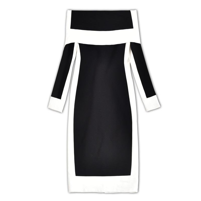 Off-Shoulder Slim Sheath Stretched Bodycon Dress