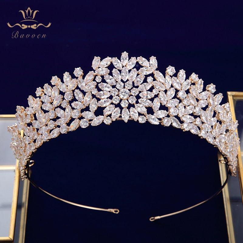 Gold/SilverFull Zircon Wedding Plated Crystal Tiara