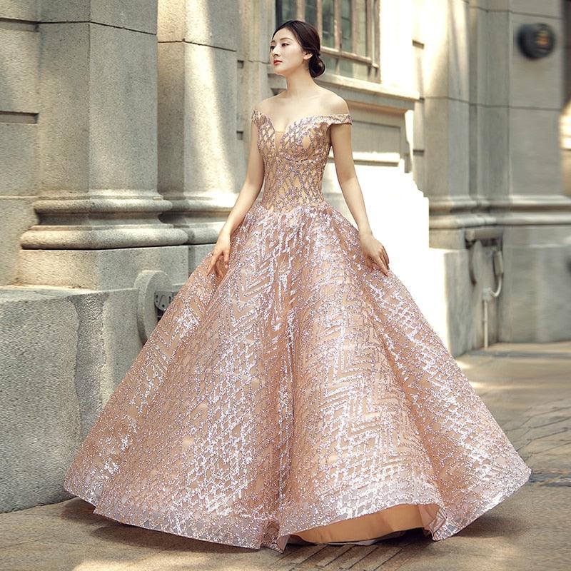 pink elegant gown