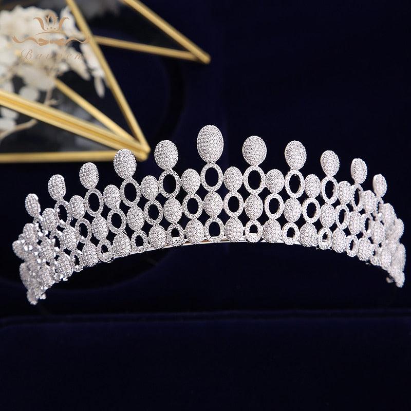 Luxurious Full Zircon Crystal Wedding Tiara