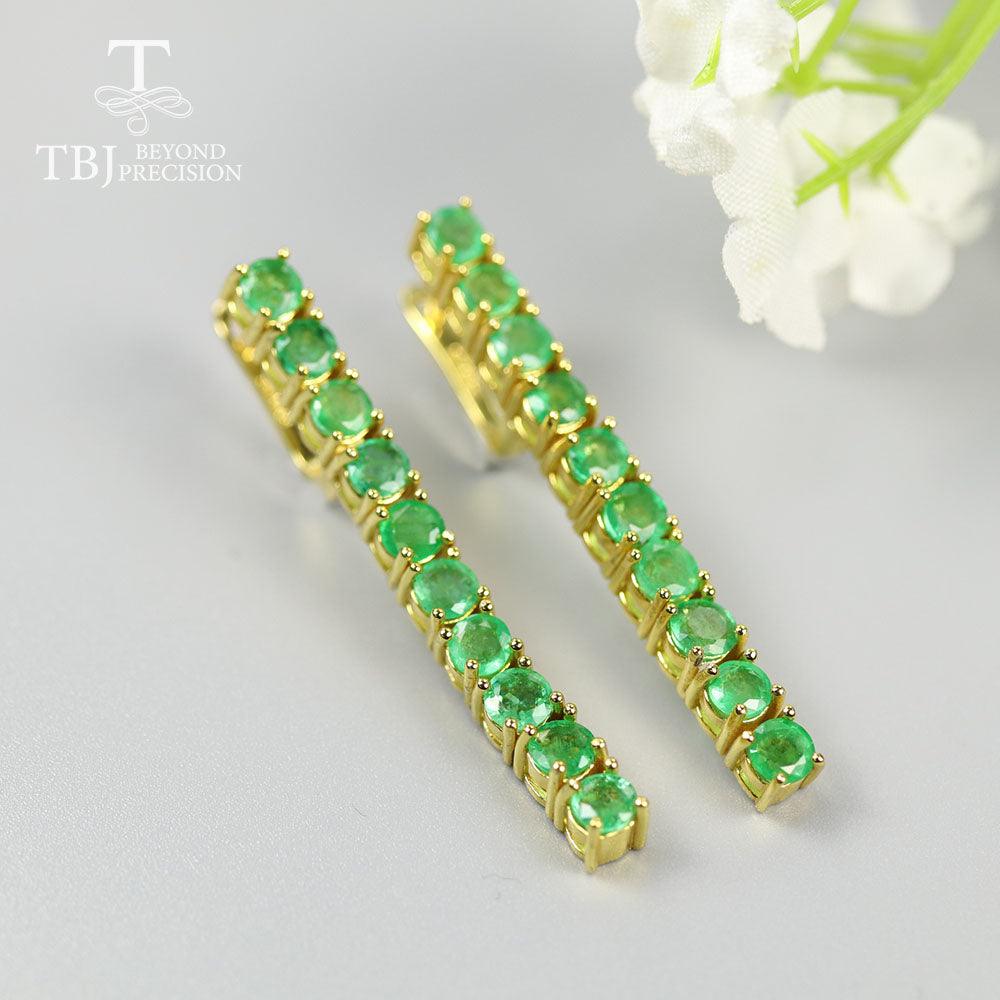 Luxury Long Emerald Clasp Natural Precious Gemstone Ring