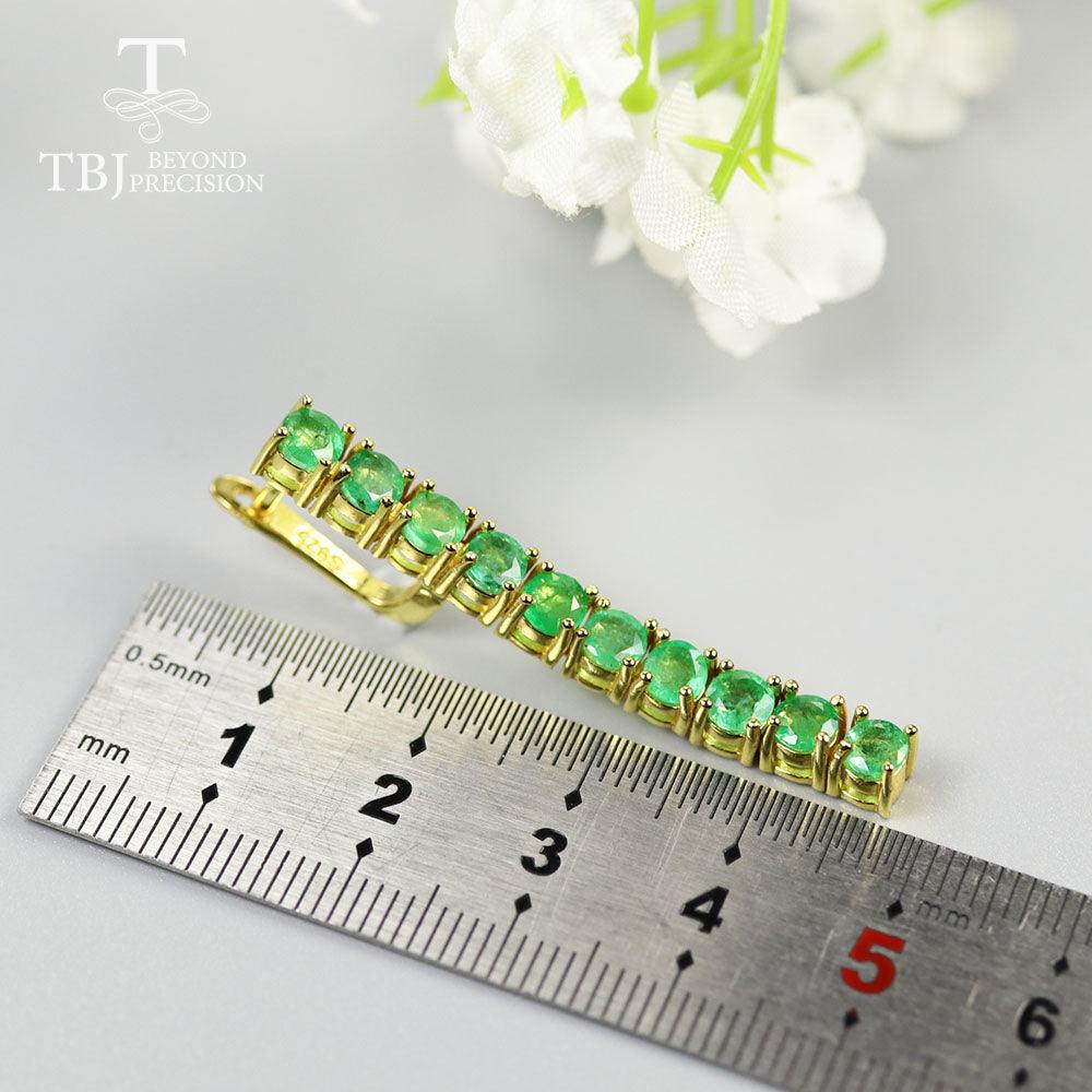 Luxury Long Emerald Clasp Natural Precious Gemstone Ring