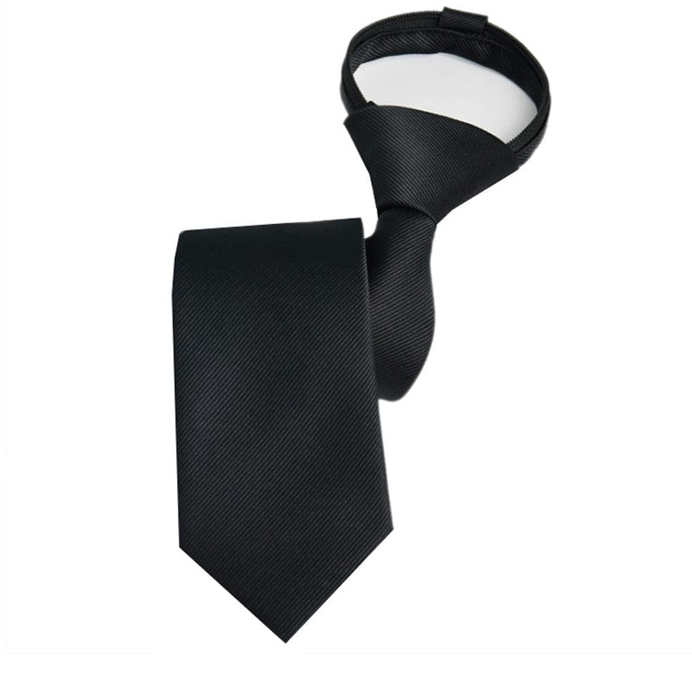 Men Striped Zipper Necktie Gentlemen Neck Tie