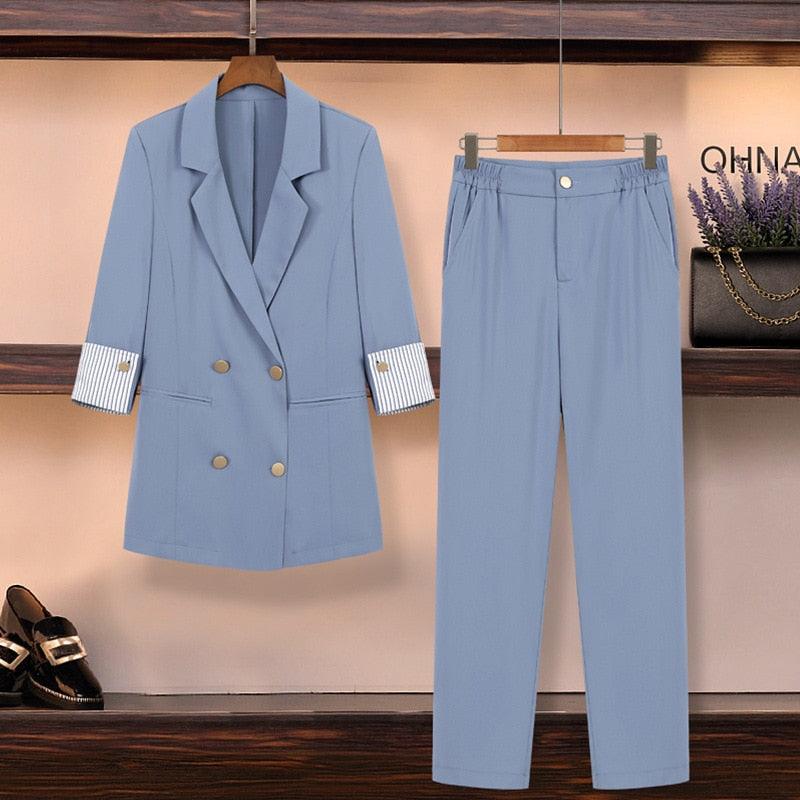 Elegant Plus Size Two-piece Pants Suits