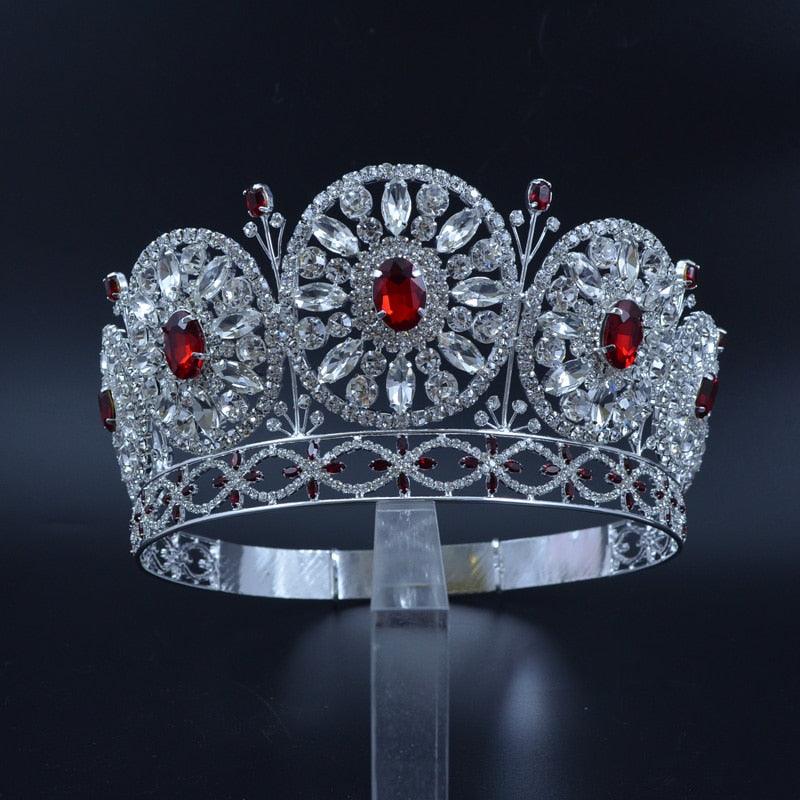 Red Stone Rhinestone Bridal Wedding Tiara