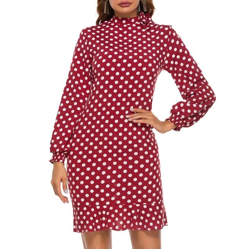 PolkaDot Print Elegant Mini Dress