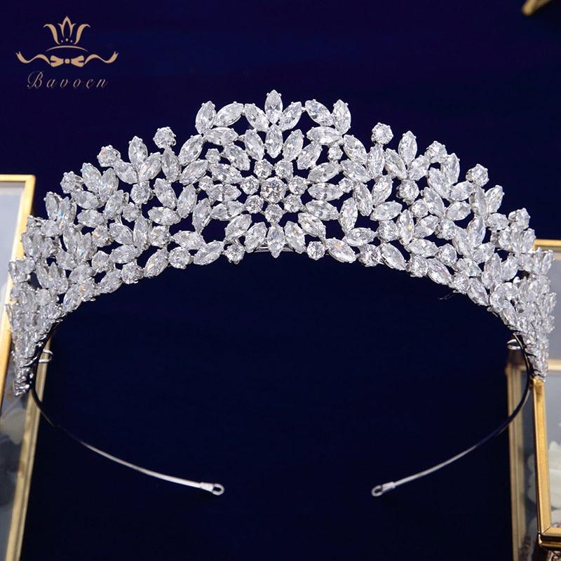 Silver/Gold Full Zircon Wedding Plated Crystal Tiara