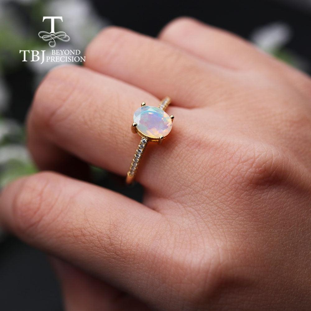 Simple  Opal Natural Ethiopia Gemstone Ring