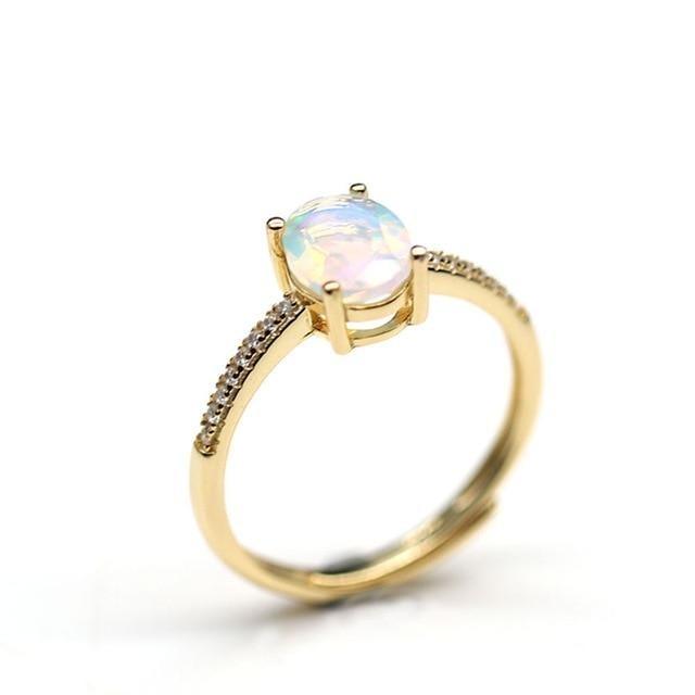 Simple  Opal Natural Ethiopia Gemstone Ring