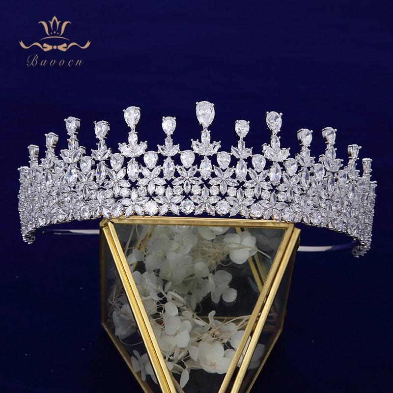 Stunning Full Zircon Clear Crystal Bridal Tiaras