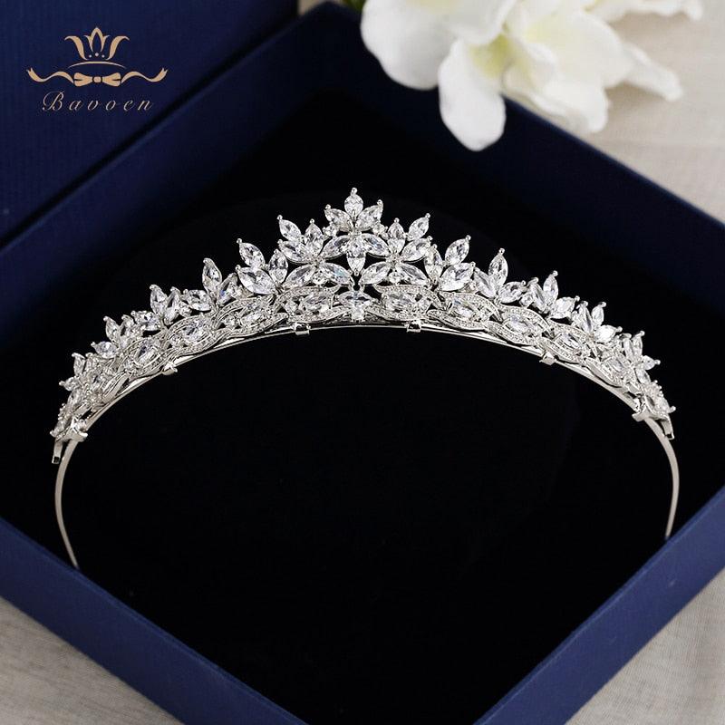 Royal Sparkling Zircon Bridal Wedding Tiara