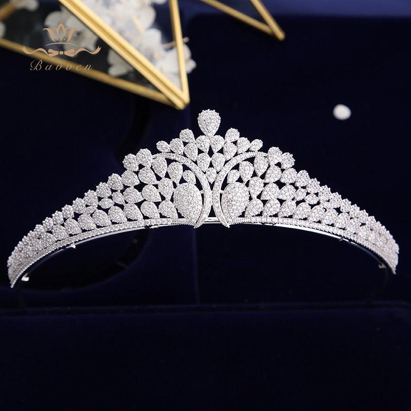 European Crystal Royal Silver Zircon Wedding Tiaras