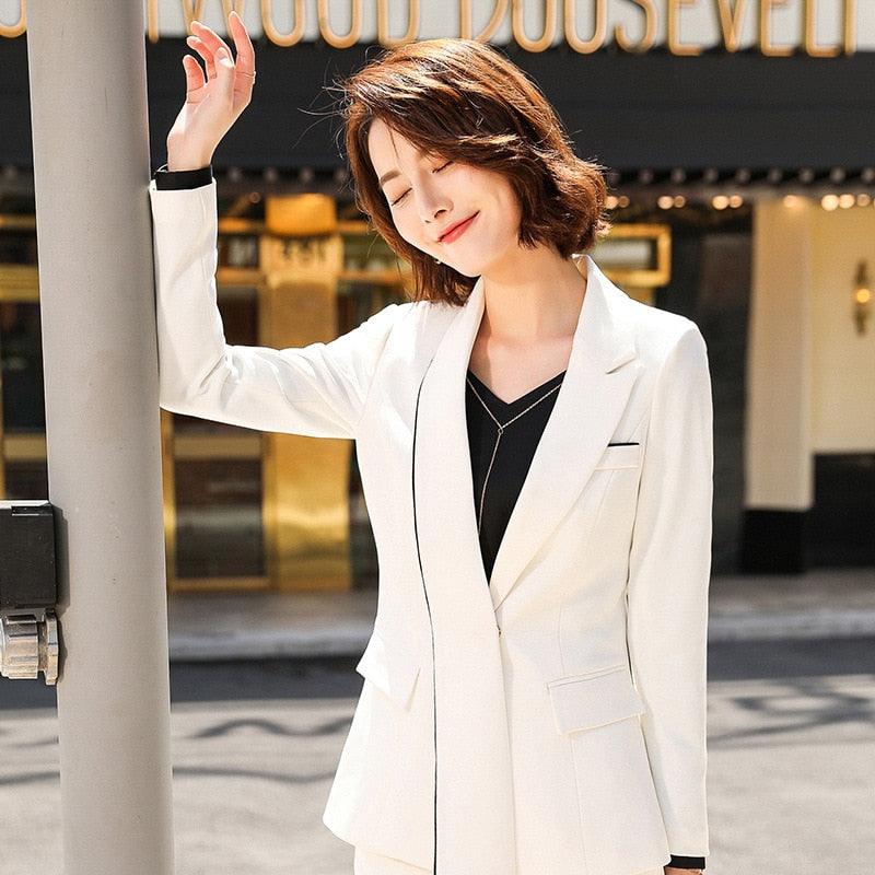 Professional Elegant Blazer Trousers Two-piece set Suits