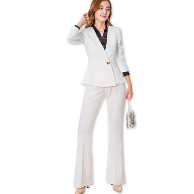 Buy v2uniforms Women's Solid Formal Trouser Suit Ferozi with Lining 2  Buttons (X-Large) at Amazon.in