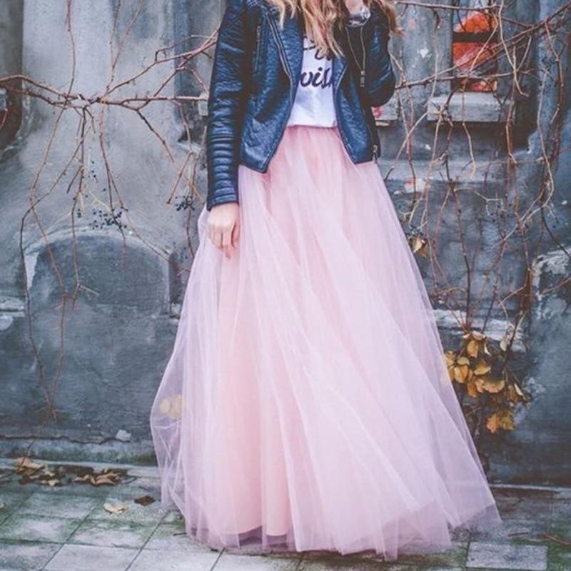 Royal Court Retro Style Full Length Puffy Tulle Tiered Long Maxi Skirt, TeresaCollections